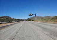 helicopter over road