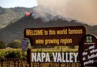 Fire on mountain in Napa Valley